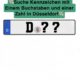 Suche Kennzeichen mit ein Buchstaben und einer Zahl